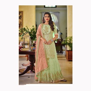 Vestidos de fiesta elegantes para ocasiones festivas Estilo pakistaní e indio Hecho de ropa de novia de seda y ropa de fiesta - Product Image 5