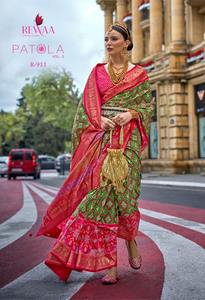 El último diseñador Heavy Patola Impreso Georgette Silk Fancy Saree - Product Image 4