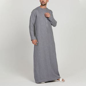 Luxury Custom Made <b>Men</b> Thobe Elegant Long Sleeve Islamic <b>Robe</b> High Quality Breathable Fabric Stylish Arabian Attire - Product Image 3