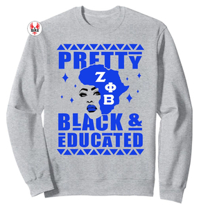 Zeta Phi Beta Blue and White Striped <b>Sweatshirt</b> with Soft Cotton and Chenille Letters for Sorority Members Greek Life Fashion - Product Image 5