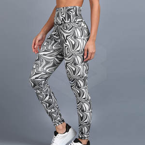 Leggings de sport décontractés pour femmes, été, uni, sublimation, marque privée, confortables, respirants, coton bambou - Product Image 4