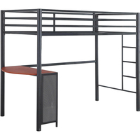 Lit superposé moderne en métal avec bureau intégré, design gain de place pour appartement, hôtel, chambre et villa
