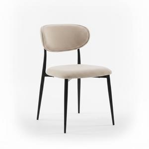 Chaise de salle à manger MELORA en tissu de coton moderne avec assise et dossier rembourrés, adaptée aux intérieurs commerciaux et résidentiels. - Product Image 1