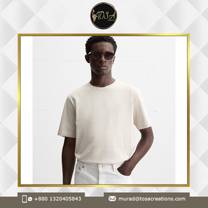 T-shirt 100% coton à manches courtes et col en O pour hommes, séchage rapide, forte demande, design personnalisé, coupe régulière unie - Product Image 5