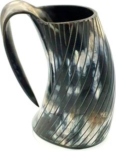 Taza de Agua de Cuerno de Búfalo Pulida a Mano con Bordes Redondeados Suaves, Taza de Beber Tradicional Ecológica de Cuerno de Búfalo para Uso Diario - Product Image 2