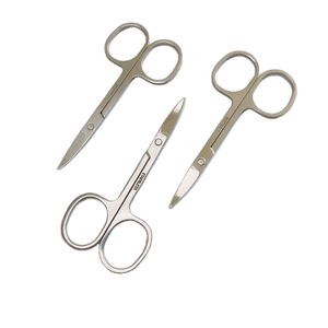 QNQ High Quality Professional Safety Stainless Steel Curved Tip Cuticle <b>Makeup</b> Scissors Nose Vibrissa Trimming Scissors - Product Image 1