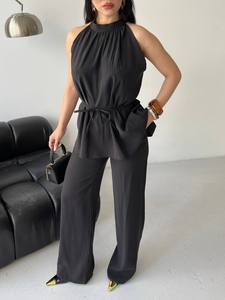 Mono elegante con cuello halter para mujer, estilo turco, personalizable, para discoteca, venta al por mayor, atuendo de moda moderno, ropa de calle holgada - Product Image 6