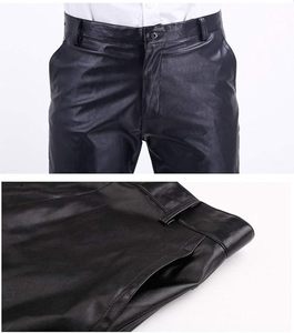 Prix de gros Pantalons en cuir légers à taille haute sur mesure pour hommes avec logo personnalisé Boutons de fermeture à glissière Respirant - Product Image 4