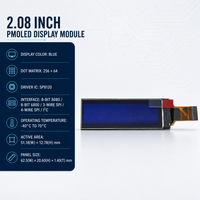 Módulo de Pantalla PMOLED Industrial Inteligente de Audio Premium de 2.08 Pulgadas (2.08'') Azul, 31 Pines, 129x96, I2C SPI SP8120, Montaje en Panel