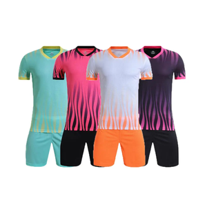 Men's Custom Sublimation Soccer Uniform <b>Set</b> <b>Two</b> <b>Piece</b> Stretch Fabric Short Sleeve Football Jersey and Shorts - Product Image 2