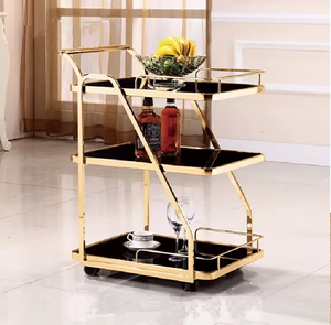 รถเข็นไม้แบบพับได้พร้อมถาดถอดออกได้ - Product Image 6