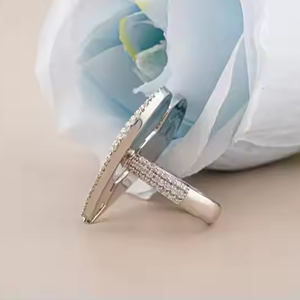 Anillo de lujo Moissanite Diamond Heart Hip hop Corazón roto Anillo de plata esterlina 925 para el día de San Valentín - Product Image 3