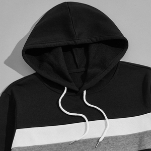 Survêtements d'hiver décontractés, pulls à capuche, survêtements personnalisés avec logo, blocs de couleur, manches longues, ensemble de survêtement pour homme - Product Image 3