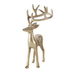 Wholesale Minimalist <b>Gold</b> Deer Figurine - High-Quality Metal Animal Sculpture Modern Art Crafts for Hotel Lobby Decor Sculpture - Product Image 1