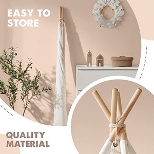 Tenda pieghevole portatile per bambini, in legno morbido, con tasca interna per interni, tenda giocattolo da gioco per interni ed esterni - Product Image 4