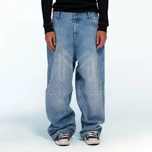 2025 sur mesure hiver chaud strass pantalon léger droit motif bouton braguette fermeture hiver produit - Product Image 3