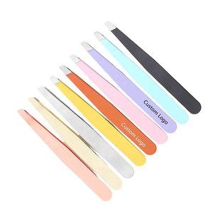 Pince à épiler professionnelle en acier inoxydable de haute qualité à pointe inclinée avec applicateur de faux cils – Outil de beauté et de toilettage - Product Image 3