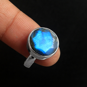 แหวนพลอย925สไตล์ลาบราดอไรต์เครื่องประดับเงินสเตอร์ลิงทำด้วยมือเครื่องประดับสำหรับงานแต่งงานชุบทองแบบคลาสสิกสำหรับผู้หญิงผู้ชาย - Product Image 6