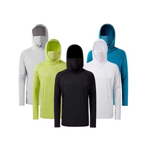 SHH 2026 Nueva Camisa de Pesca con Capucha de Manga Larga Unisex, Talla Grande, Estampado Geométrico, UPF 50, 100% Poliéster, Secado Rápido, Transpirable, para Verano - Product Image 1
