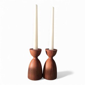 Matte <b>Black</b> Wooden Taper <b>Candle</b> <b>Holder</b> With Bold Curved And Modern Minimal Finish For Stylish Interior Decor - Product Image 6