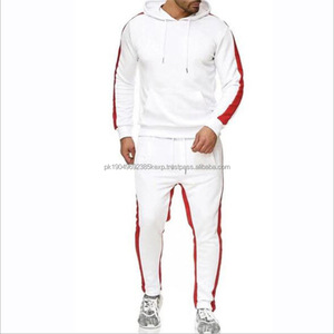 Hot Selling Men's Hoodie Sweatsuit With Strip Contrast Color <b>Sports</b> Suit With Blank Solid Color <b>Jumper</b> Logo Custom - Product Image 4