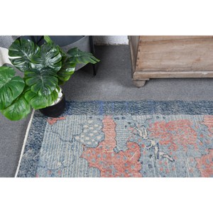Alfombra turca vintage clásica Bohemia azul y roja 4 'X 6 'Material de lana respaldo de látex para entrada cabecera estilo clásico Patchwork - Product Image 5