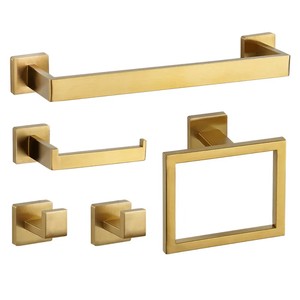 On Top Brass Bathroom Accessories <b>Set</b> Housewarming Gift Wedding Gift - Product Image 1