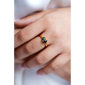 Emerald Cut Diamond <b>Ring</b> in 18K Rose Gold Plated <b>Stainless</b> <b>Steel</b> - Product Image 4