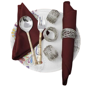 Ensemble de 6 ronds de serviette en métal de qualité supérieure porte-mouchoirs en forme de feuille pour dîner, banquets de mariage, table, garnie - Product Image 6