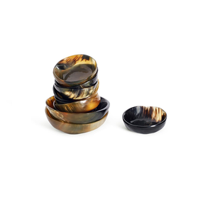 Plato de cuerno de búfalo natural Formas ovaladas y redondas modernas rústicas para fiestas y cuencos hechos a mano para afeitar - Product Image 1