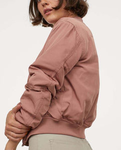 Custom Stylish High Quality <b>Genuine</b> Sheep Skin Bomber Jacket for Women with Embroidery Breathable & Winter Ready - Product Image 3