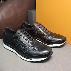 Chaussures en cuir avec empiècements élastiques et talon résistant à l'usure, chaussures à lacets pour hommes, chaussures habillées - Product Image 5