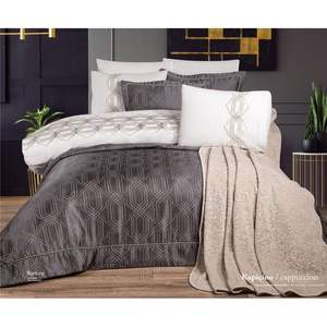 Ensemble de mariée Bella Home Aden 10 pièces, motif géométrique avantageux, boîte de luxe originale, couleur cappuccino - Product Image 1