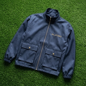 <b>Men</b> Navy Blue <b>Utility</b> Bomber <b>Jacket</b> Full Zip Stand Collar Windbreaker Multi Pocket Casual Outdoor Workwear <b>Jacket</b> - Product Image 2