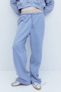 Pantalon de survêtement baggy personnalisé de haute qualité, couleur bleue, ample, avec cordon de serrage, 100% coton, polaire, pantalon de survêtement d'entraînement - Product Image 2