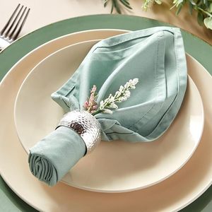 Rond de serviette en papier en métal argenté pour la maison et les fêtes de mariage Ajoutez une touche élégante à votre table à manger - Product Image 6