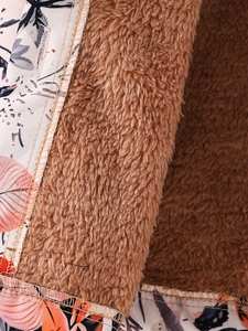 Girls' Casual Floral <b>Hooded</b> <b>Jacket</b> with Allover Print Soft <b>Fleece</b> Long Sleeve Winter Warm Comfortable Zipper Closure - Product Image 3