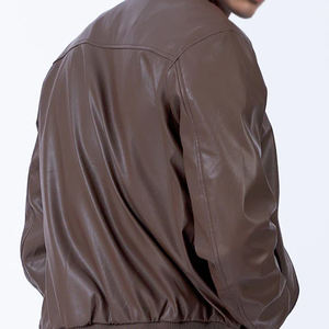 Chaqueta de Invierno Casual para Hombre, OEM, de Alta Calidad, Hecha a Medida, de Cuero Genuino, Estilo Motociclista, Recubierta de Lona, Nueva, al por Mayor - Product Image 6