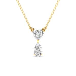 Colgante de cadena con diamante de corte corazón de lujo de 5.01 quilates, color F, claridad VS, diamante cultivado en laboratorio en oro de 14 quilates para fiestas de compromiso. - Product Image 1