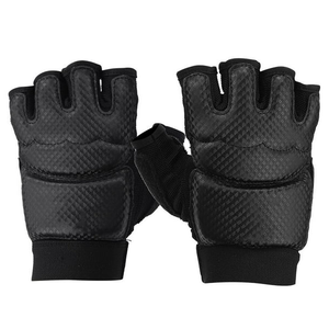Protège-mains de boxe demi-doigts avec matériau PU respirant et fermeture auto-agrippante pour l'entraînement sportif unisexe de kickboxing - Product Image 5