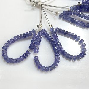 Perles en forme de rondelle de tanzanite à facettes en gros perles de pierres précieuses bleues de haute qualité pour la fabrication de bijoux - Product Image 1
