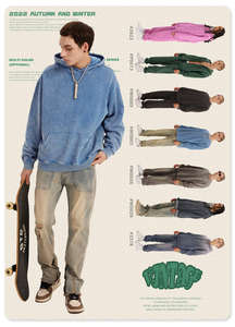 Heavyweight 400 GSM Acid Wash Hoodies Premium Quality Cotton Unisex Sweatshirts Warm Casual Wear Factory Direct Wholesale - Product Image 3