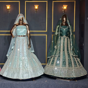 Collection Fancy Net Choli avec un travail lourd complet Dori Broderie Miroir Shisha Detailing et Jarkan Stone Elegance - Product Image 1