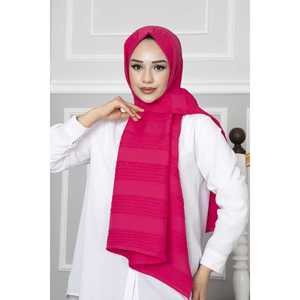 Châle plissé fuchsia, élégant accessoire de tête et foulard - Product Image 2