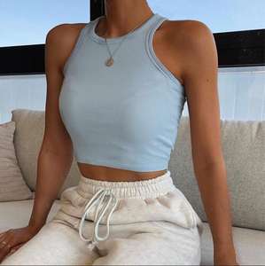 Women's Casual Crop Tank Tops 100% Cotton O-Neck Sleeveless Racerback Short Length Sport Top for Summer - Product Image 6