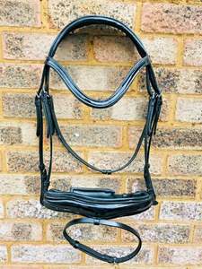 Caballo Anatómico Charol Ergonómico Brida Manivela Noseband Flash Negro Marrón CABALLO BRIDLE DELUXE ANATOMIC CUERO ELEVADO - Product Image 5