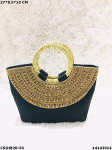 Designer Ethnique Cristal Agrémenté Sac De Soirée Jute Pierre Clouté De Mariée Fantaisie Sac À Main Élégant De Mode Style Produit De Vente Chaude - Product Image 6