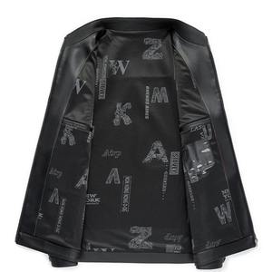 แจ็คเก็ตหนังคอปกตั้งของผู้ชาย, เสื้อโค้ทลำลองฤดูใบไม้ร่วงยืดหยุ่นระบายอากาศได้ดีเหมาะสำหรับเป็นของขวัญวันหยุดหรือวันหยุดสำหรับสามี - Product Image 3