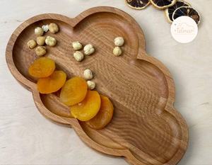 Bandeja de servicio de madera de acacia 100% de calidad superior, vajilla ovalada de un solo nivel para cocina, comida, bebidas, cocina casera - Product Image 1