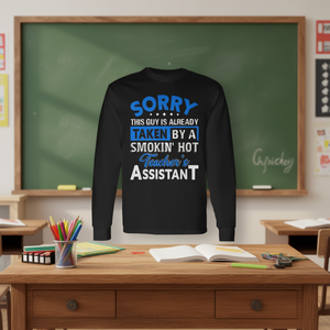 Camiseta de manga larga para hombre, cuello redondo, estampado digital, regreso a la escuela, graduación, diseño de asistente de profesor - Product Image 3